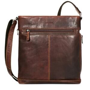 Jack Georges Voyager Crossbody Bag model #7312 brown leather Unisex